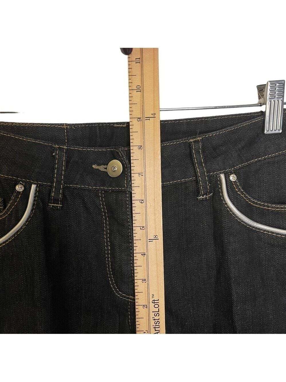 Bianca Nygard Black Skinny Jeans With Crystals Petite Size 6 - Picture 7 of 16
